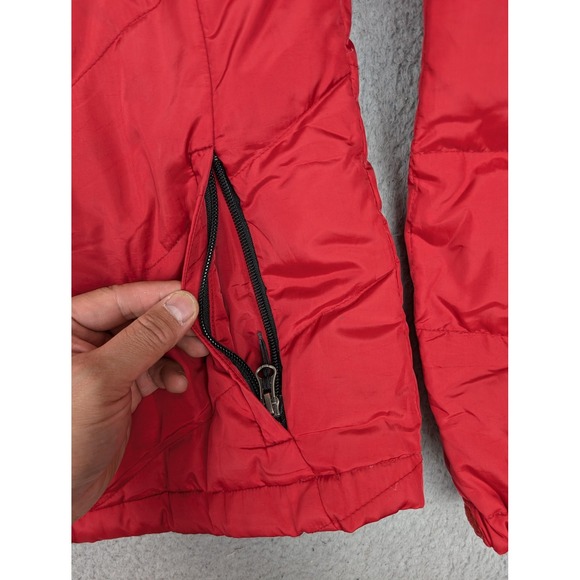 Harley Davidson Jacket Womens Tall Large Red Down Puffer Zip Riding Coat - Picture 2 of 13